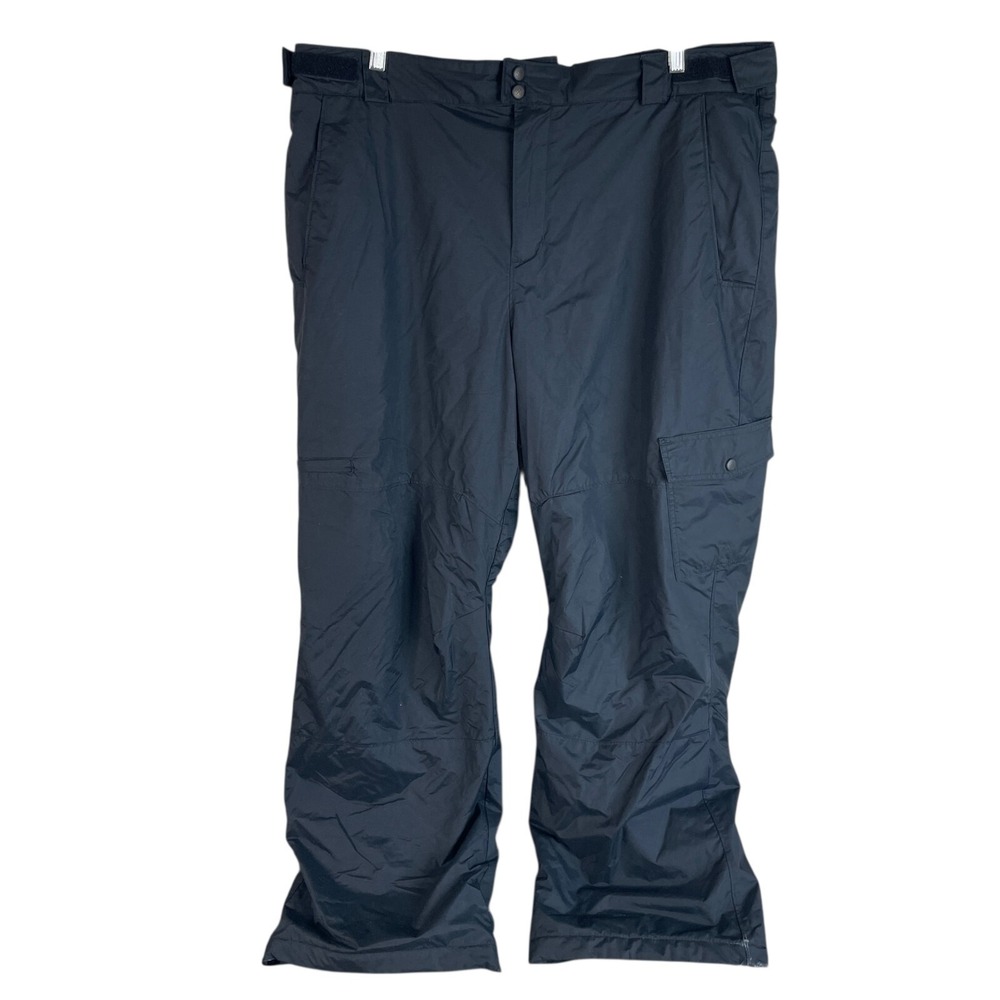 Columbia Mens Waterproof Insulated Snow Ski Pants XL Black Nylon Padded Pockets